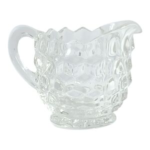 Clear Pressed Glass Creamer Pitcher - Elegant Textured Serveware Fostoria